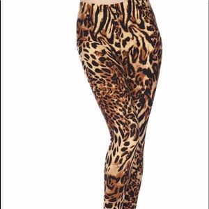 Animal Print Brushed Ankle Leggings
